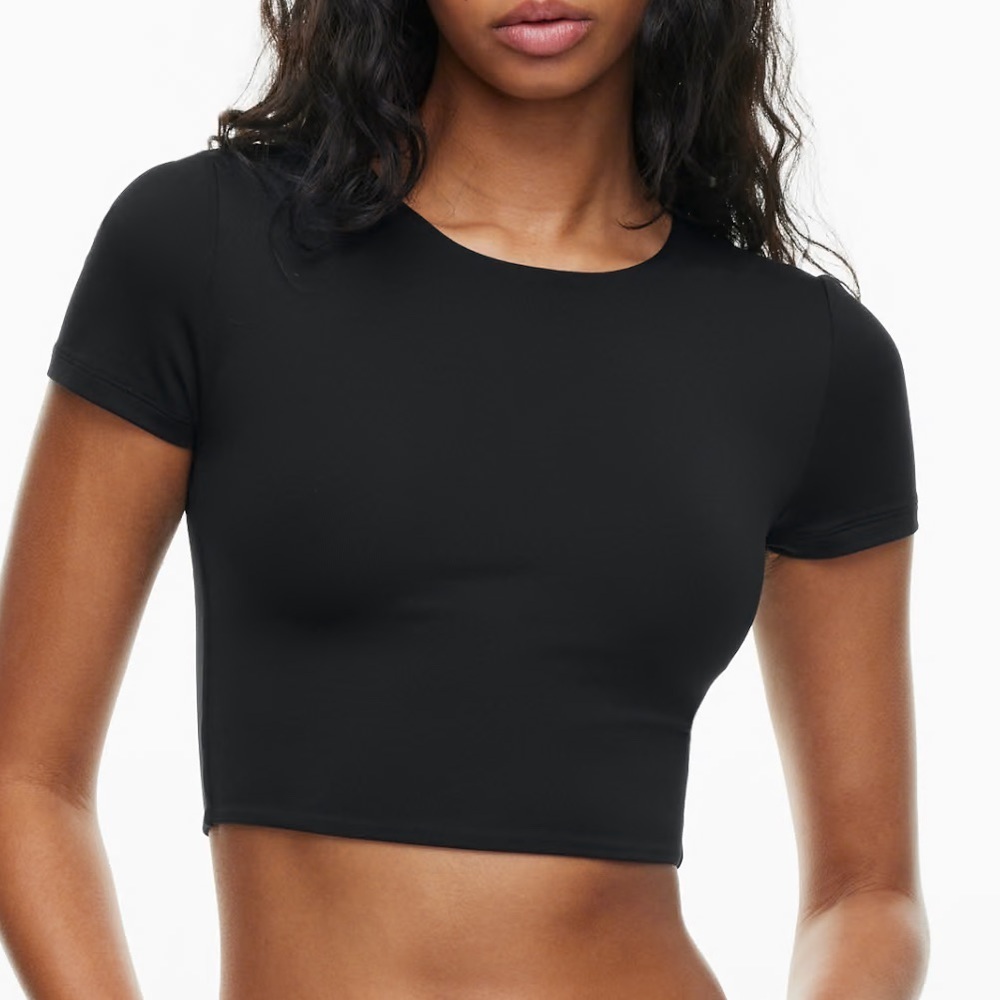 SHEIN | Black Short Sleeve Crop Top Size Medium